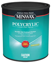 Minwax Polycrylic CM6111144 Waterbased Polyurethane, Ultra Flat, Liquid, Clear, 946 mL
